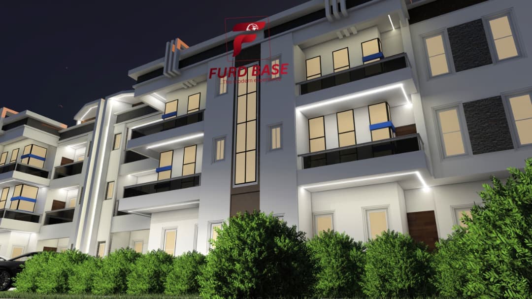 A twelve-unit three-bedroom apartment complex — white facade — view 2